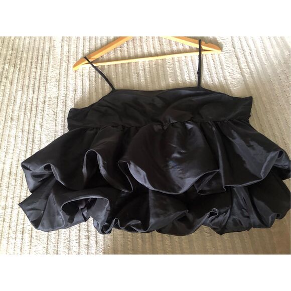 A New Day Women's Size L Tiered Taffeta Tank Top Black - Picture 10 of 12
